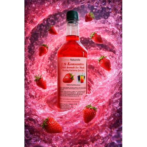 Çilek Aromalı Buzlaş Şurubu 1 Litre – 1’e 9 Konsantre ürün görseli