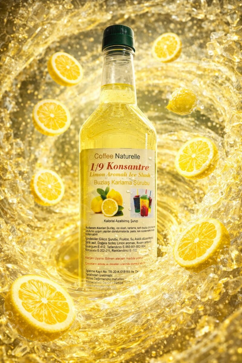 6×1 Litre Limon Aromalı Konsantre Şurup – 1’e 9 Sulandır, Her Şişeden 10 Litre Buzlaş! – Coffee Naturelle ürün görseli