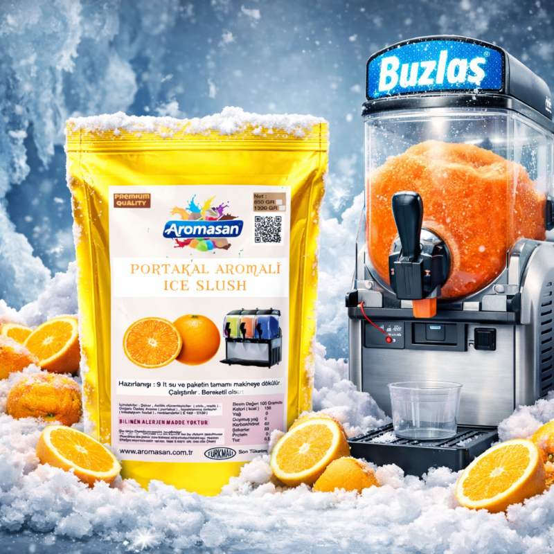 Aromasan Portakal Aromalı Buzlaş Tozu 1250 gr – Ice Slush – Coffee Naturelle ürün görseli