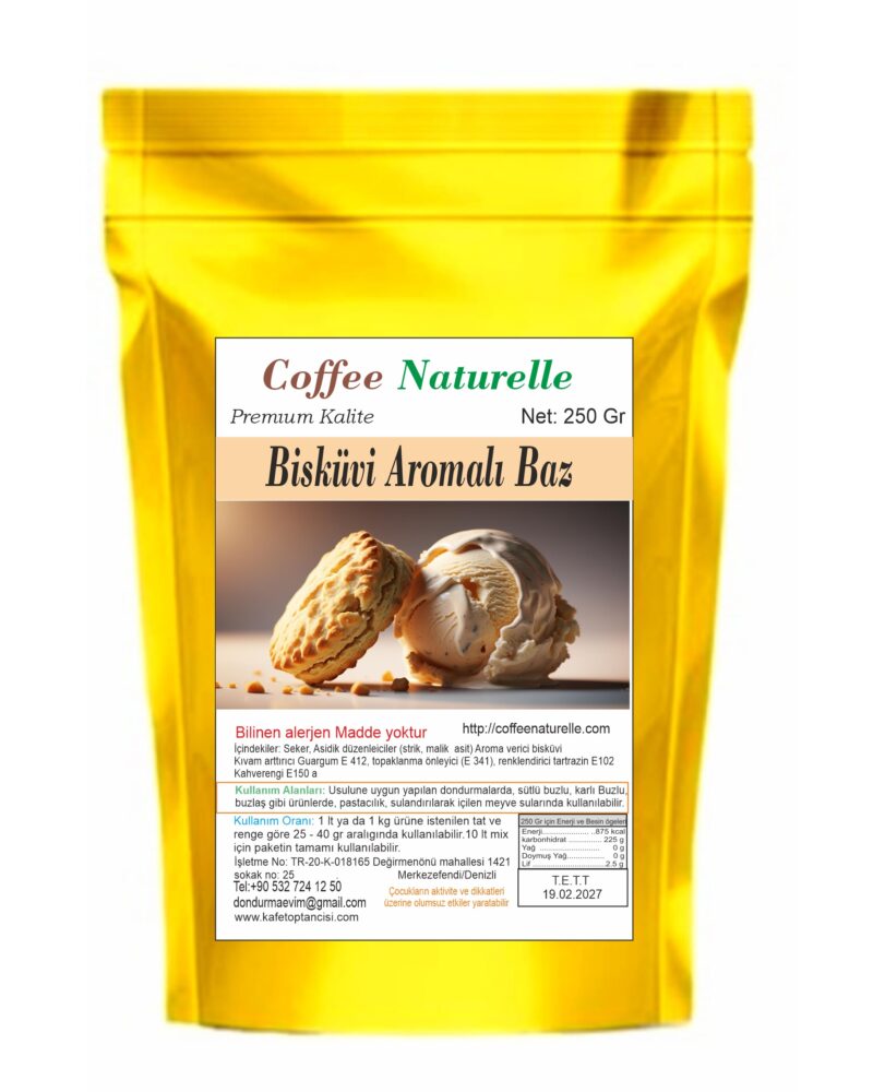 Bisküvi Aromalı Dondurma ve Pastacılık Tozu 250 gr – Coffee Naturelle ürün görseli