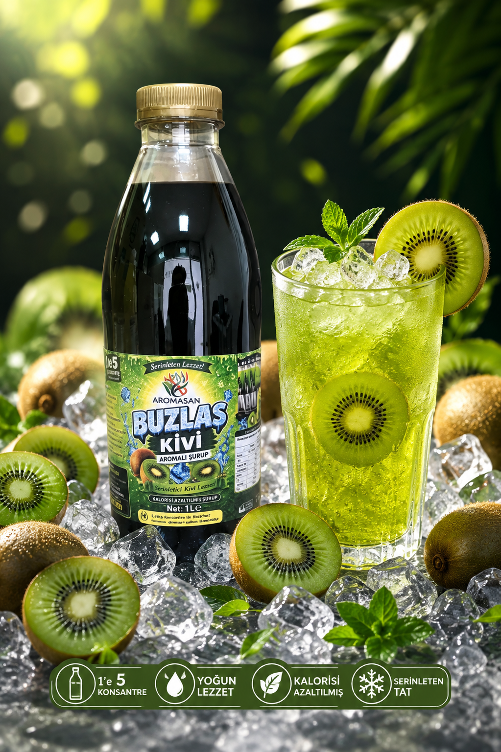 Kivi Aromalı Buzlaş-slush 1 e 5 Şurup 1 Lt ürün görseli