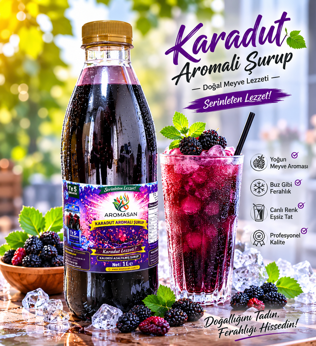 Karadut Buzlaş-slush 1e 5 konsatre şurup 1 lt ürün görseli