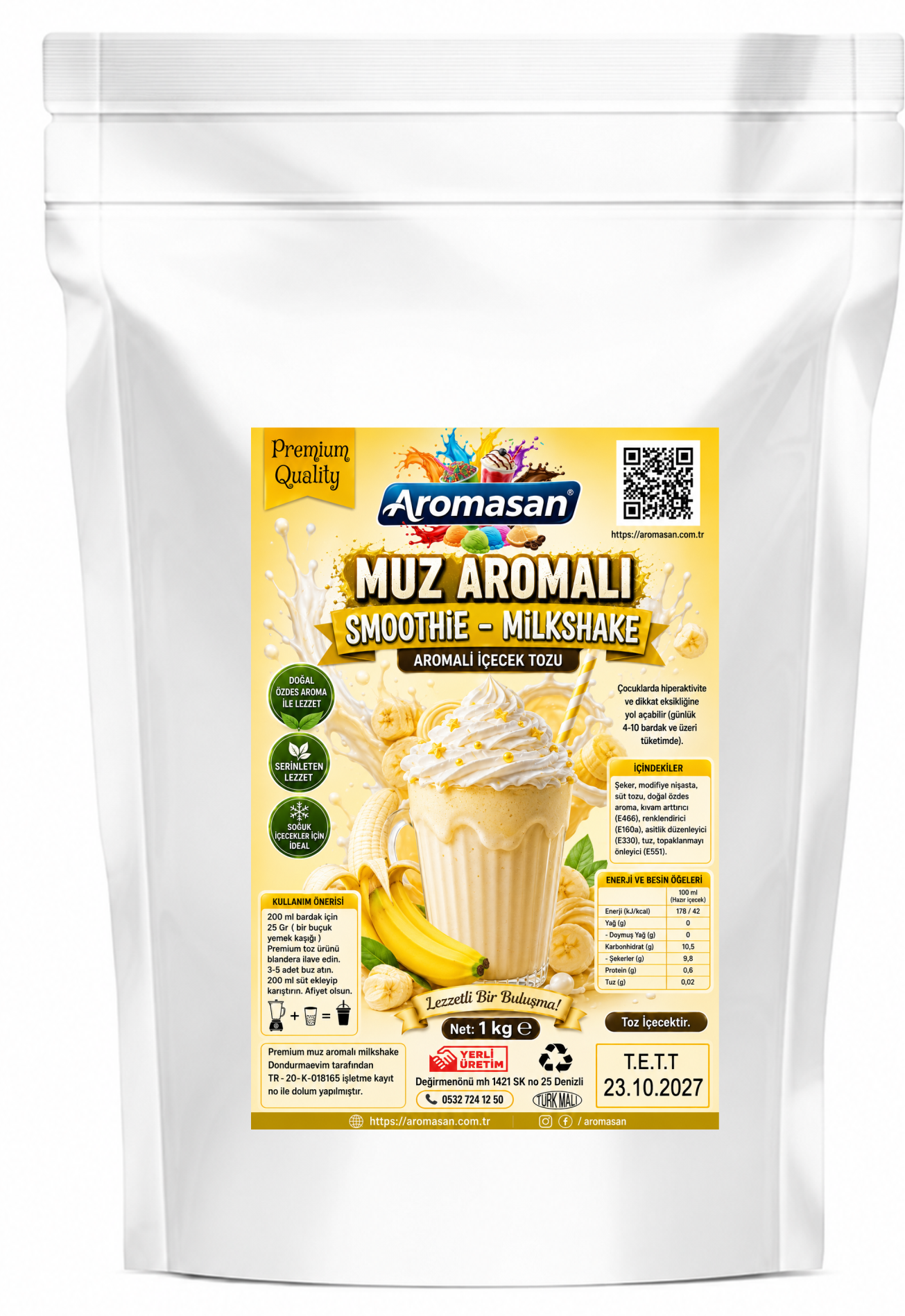 Muz milkshake Smootie 1 kg ürün görseli